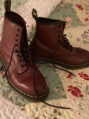 Dr. Martens Burgundy Lace-Up Boots
